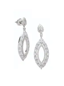 ANAYRA White Circular Drop Earrings