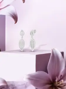 ANAYRA White Circular Drop Earrings