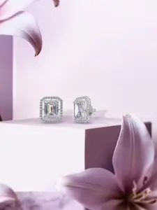 ANAYRA White Circular Drop Earrings