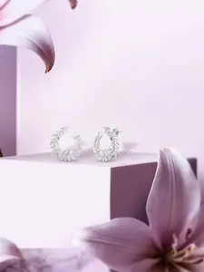 ANAYRA White Circular Hoop Earrings