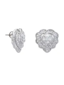 ANAYRA White Circular Studs Earrings