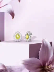 ANAYRA White Circular Studs Earrings