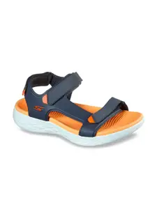 Skechers Men Blue & Orange Solid Sports Sandals