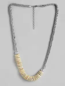 RICHEERA Beige & Silver-Toned Artificial Stones Necklace
