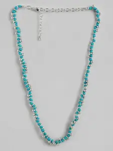 RICHEERA Blue & Silver-Plated Artificial Beads Necklace