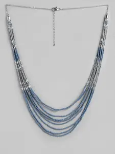 RICHEERA Blue & Silver-Toned layered Necklace