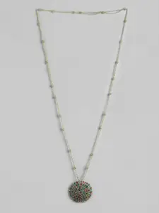 RICHEERA Gold-Toned & Blue Beaded Stone Necklace