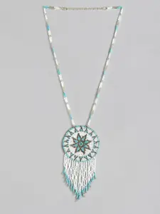 RICHEERA Blue & White Artificial Beads Necklace