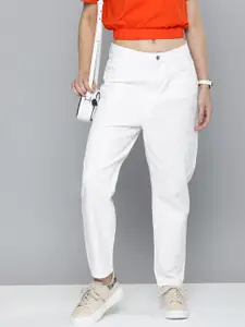 Flying Machine Women White Boyfriend Fit Mid-Rise Jeans