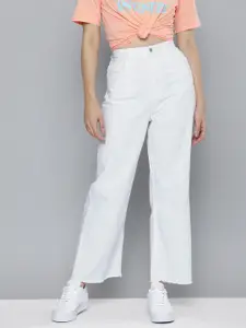 Flying Machine Women White Vintage Straight Fit High-Rise Jeans