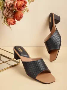 Anouk Women Textured Open Toe Block Heels