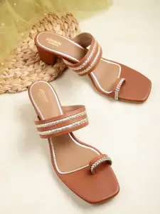 Anouk Women Woven Design One Toe Heels