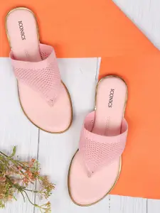 ICONICS ICONICS Women Pink Open Toe Flats with Laser Cuts