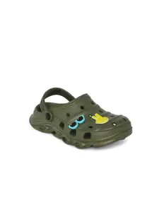 Pantaloons Junior Boys Olive Green Woven Design Clogs