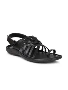 PRIVO by Inc.5 Men Black Shoe-Style Sandals