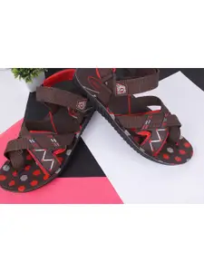 FABBMATE Men Brown & Red Comfort Sandals