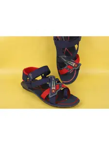 FABBMATE Men Red & Blue Sports Sandals