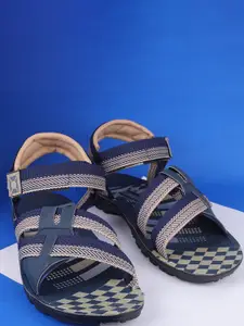 FABBMATE Men Navy Blue & Blue Comfort Sandals