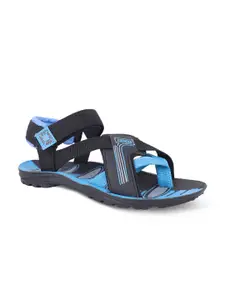 FABBMATE Men Blue & Black Comfort Sandals