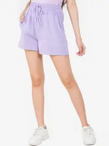 ZALORA BASICS Women Purple High-Rise Shorts