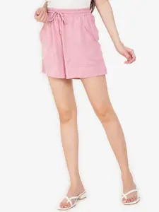 ZALORA BASICS Women Pink High-Rise Shorts