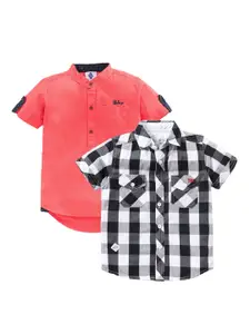TONYBOY Boys Pack of 2 Premium Pure Cotton Casual Shirts