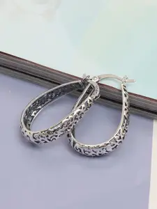 LeCalla Silver-Toned Contemporary Hoop Earrings