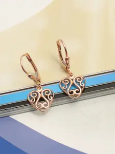 LeCalla Gold-Toned Heart Shaped Drop Earrings