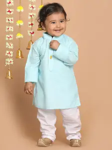 VASTRAMAY Boys Blue Kurta with Pyjamas