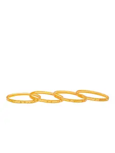 Shining Jewel - By Shivansh Woman Set Of 4 Gold-Plated Traditional Bangles