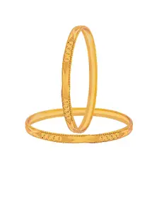 Shining Jewel - By Shivansh Set Of 4 Gold-Plated Traditional Bangles