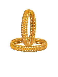Shining Jewel - By Shivansh Woman Set Of 2 Gold-Plated Traditional Bangle