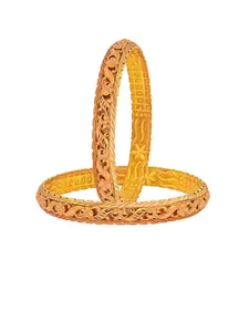 Shining Jewel - By Shivansh Set of 2 Gold-Plated Bangles
