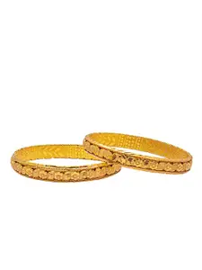 Shining Jewel - By Shivansh Set of 2 Gold-Plated Traditional Designer Bangles