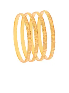 Shining Jewel - By Shivansh Set of 4 Gold-Plated Bangles