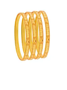 Shining Jewel - By Shivansh Gold-Plated Set Of 4 Gold-Plated Bangles