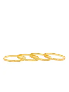 Shining Jewel - By Shivansh Set Of 4 Gold-Plated Bangles