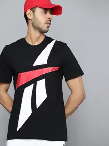 Reebok Classic Men Black WCE Pure Cotton Printed T-shirt