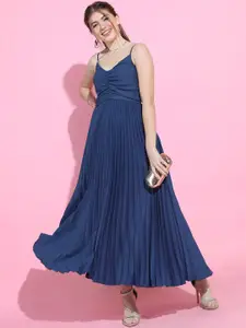 Tokyo Talkies Women Stunning Blue Solid Dress