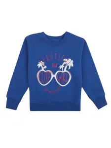 DYCA Girls Blue Printed Sweatshirt