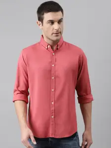 Dennis Lingo Men Pink Comfort Slim Fit Casual Shirt