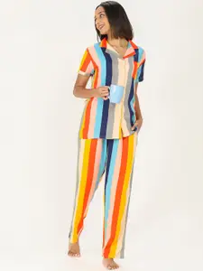 evolove Women Multicoloured Printed Night Suit