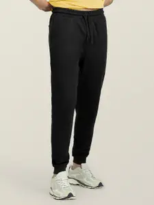 XYXX Men Black Solid Cotton Antimicrobial Joggers