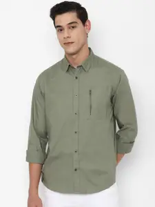 FOREVER 21 Men Green Pure Cotton Casual Shirt