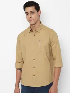 FOREVER 21 Men Khaki Pure Cotton Casual Shirt