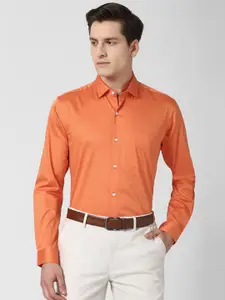 Peter England Men Orange Regular Fit Formal Shirt