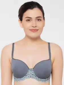 Wacoal Grey Floral Bra Underwired Lightly Padded