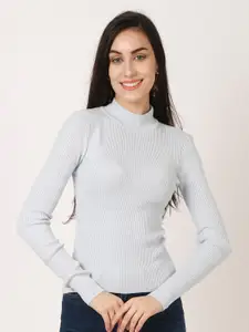 NoBarr Women Blue Solid Pullover