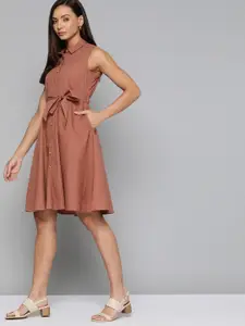 Chemistry Women Dusty pink A-Line Dress with a Belt
