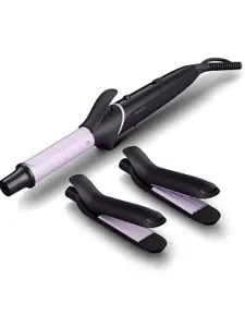 Philips Philips Black & Purple Hair Styling Set BHH816/00 with Hair Crimper-Straightener & Curler